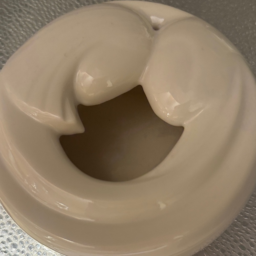 Vintage Man and Woman Ceramic white trinket box